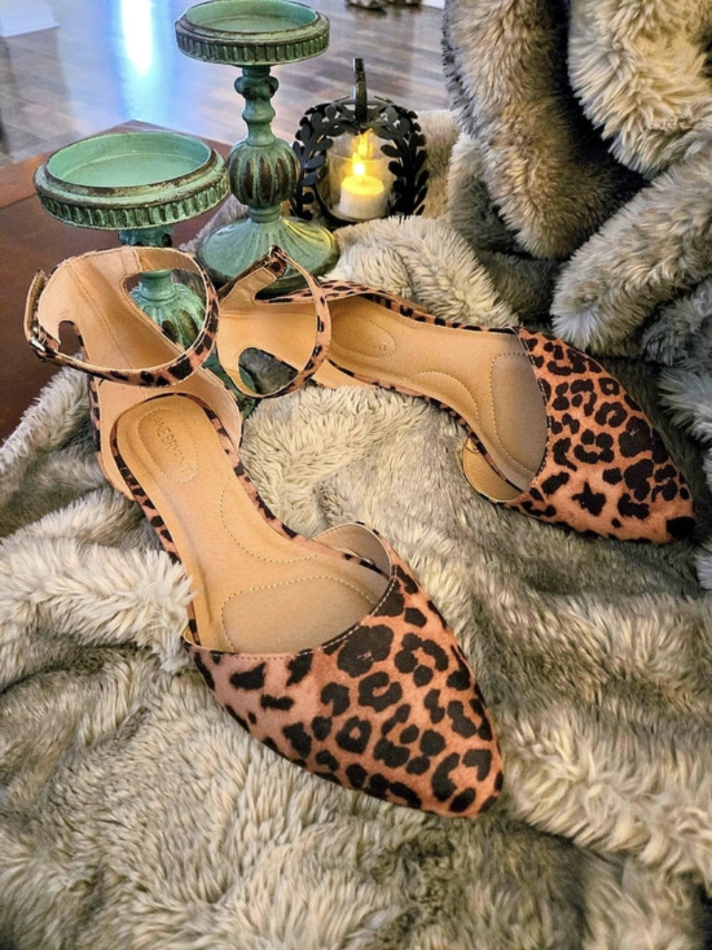 Lane Bryant Leopard Print Pointed-Toe Block Heels Excellent Condition